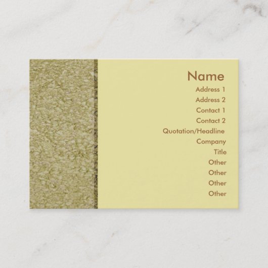 Visite Carte de profil Khaki Sandstone (Devant)
