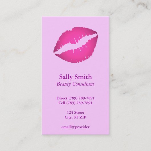 Visite Carte de profil Lèvres roses (Devant)