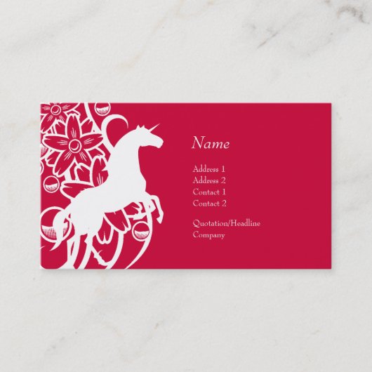 Visite Carte de profil - licorne décorative (Devant)