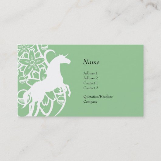 Visite Carte de profil - licorne décorative (Devant)