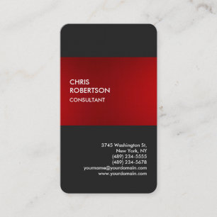 Visite Carte de profil Linen design Red Grey