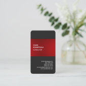 Visite Carte de profil Linen design Red Grey (Debout devant)