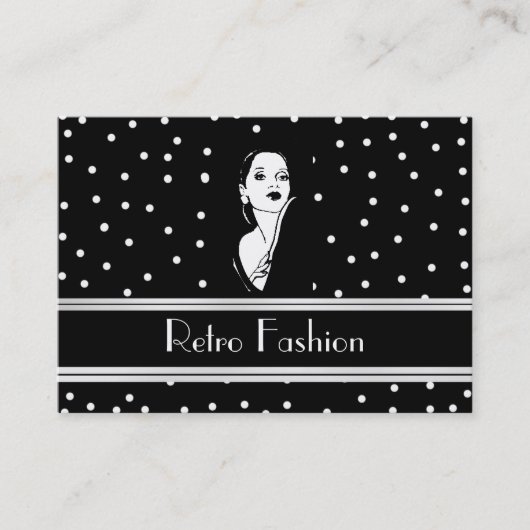 Visite Carte de profil Mode Rétro Vintage 2 (Devant)