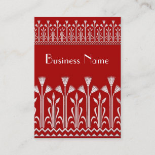 Visite Carte de profil motif victorien vintage rouge blan