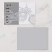 Visite Carte de profil moto (Devant / Derrière)