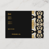 Visite Carte de profil Noir Beige Or Imprimé Perle (P2) (Dos)