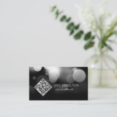 Visite Carte de profil noir moderne code QR (Debout devant)