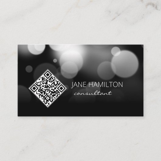 Visite Carte de profil noir moderne QR Code (Devant)