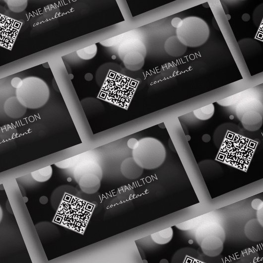 Visite Carte de profil noir moderne QR Code
