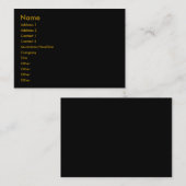 Visite Carte de profil noire (Devant / Derrière)