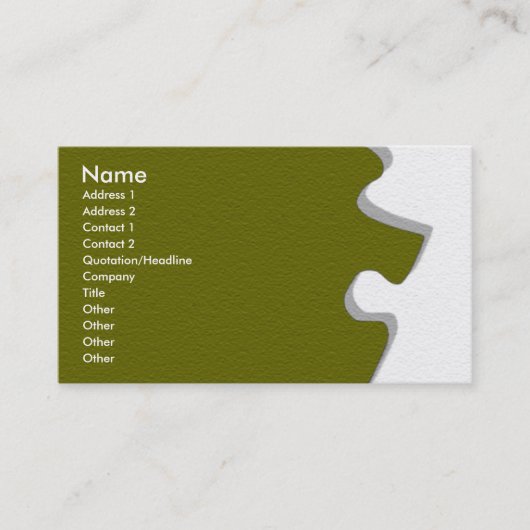 Visite Carte de profil Olive Green Sandstone (Devant)