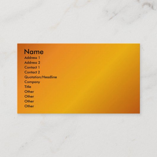 Visite Carte de profil orange (Devant)