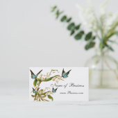Visite Carte de profil Papillons Vintage Blanc (Debout devant)