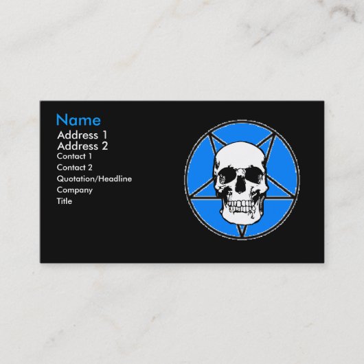 Visite Carte de profil Pentigramme crâne (Devant)