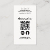 Visite Carte de profil photo modèle mode (Dos)