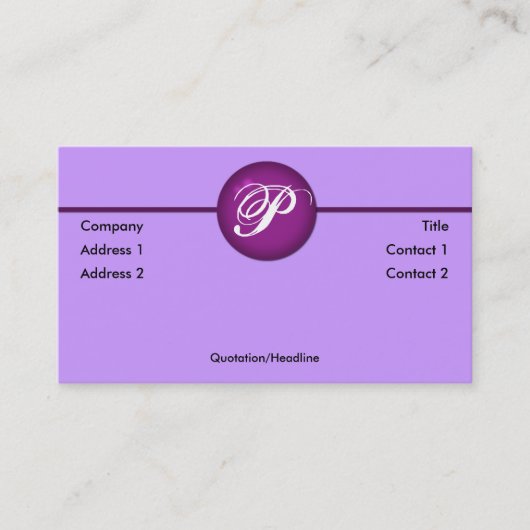 Visite Carte de profil pourpre (Devant)
