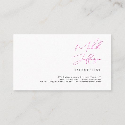 Visite Carte de profil professionnelle tendance écriture  (Devant)