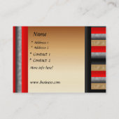Visite Carte de profil rayée rouge métallisé or 3 (Dos)