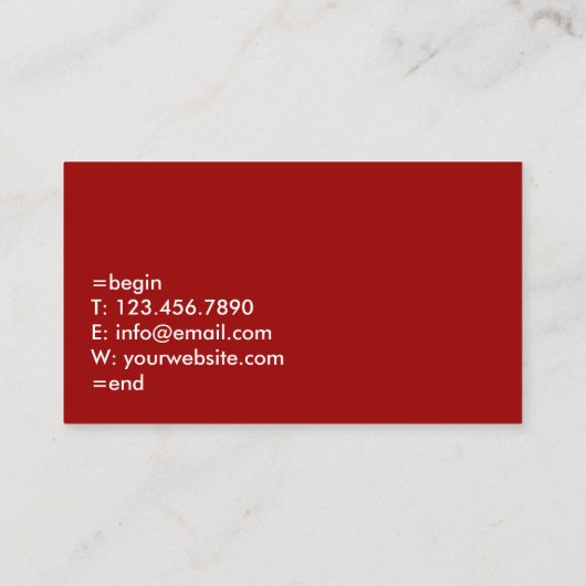 Visite Carte de profil Red Ruby Gemstone (Dos)