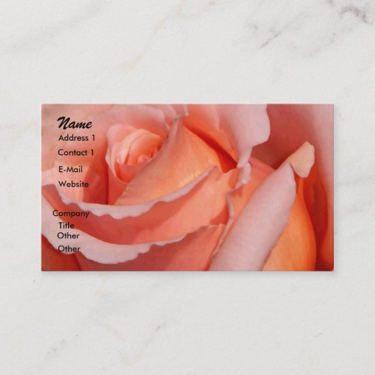 Visite Carte de profil Rose déployée (Devant)