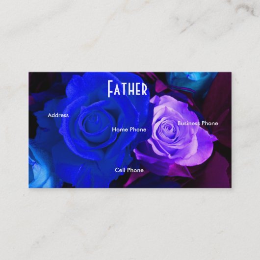 Visite Carte de profil Rose père bleu violet (Devant)