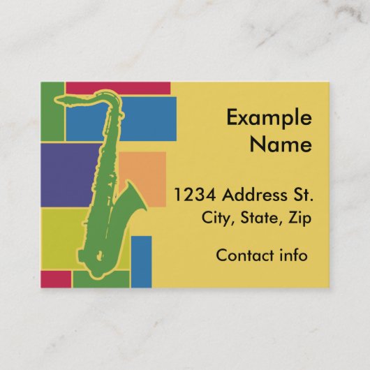 Visite Carte de profil Saxophone Colorblocks (Devant)