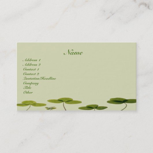 Visite Carte de profil shamrock (Devant)