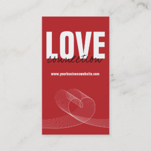 Visite Carte de profil simple moderne Red Loopy Love Hear