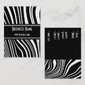 Visite Carte de profil Style Noir & Blanc Zebra Twist (2) (Devant / Derrière)