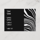 Visite Carte de profil Style Noir & Blanc Zebra Twist (2) (Dos)