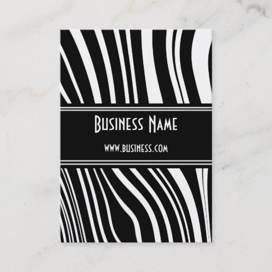 Visite Carte de profil Style Noir & Blanc Zebra Twist (2) (Devant)