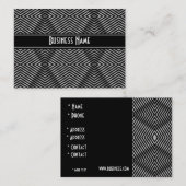 Visite Carte de profil style noir et blanc à rayures diam (Devant / Derrière)