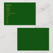 Visite Carte de profil verte (Devant / Derrière)