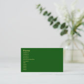 Visite Carte de profil verte (Debout devant)