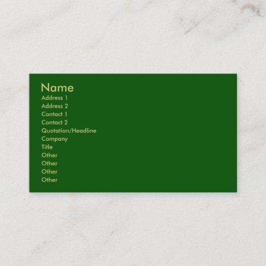 Visite Carte de profil verte (Devant)