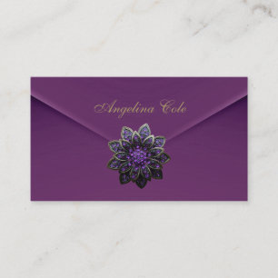 Visite Carte de profil Violet Mûre Velours Bijou