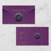 Visite Carte de profil Violet Mûre Velours Bijou (Devant / Derrière)