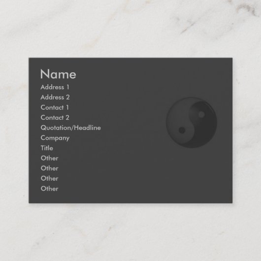 Visite Carte de profil Yin Yang (Devant)