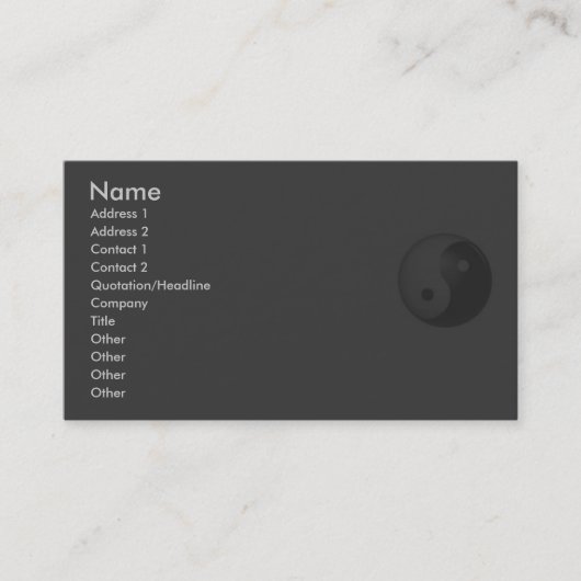 Visite Carte de profil Yin Yang (Devant)