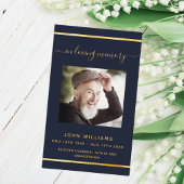 Visite Carte de programme funéraire en or bleu