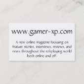 Visite Carte de promo de GamerXP (Dos)