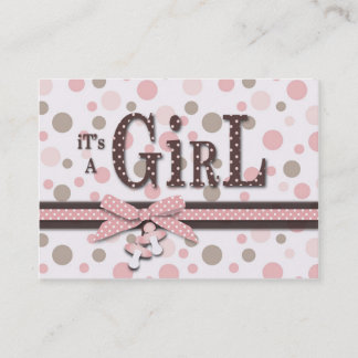 Visite Carte de rappel de baby shower de fille
