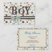 Visite Carte de rappel de baby shower de garçon (Devant / Derrière)
