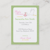 Visite Carte de rappel de fille de cigogne (Dos)