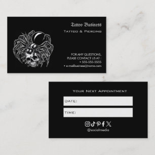 Visite Carte de rappel de rendez-vous de salon de tatouag