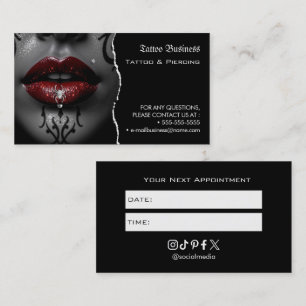 Visite Carte de rappel de rendez-vous de salon de tatouag