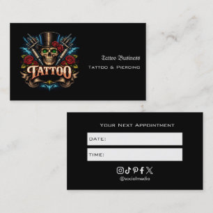 Visite Carte de rappel de rendez-vous de salon de tatouag