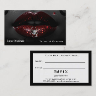 Visite Carte de rappel de rendez-vous de salon de tatouag