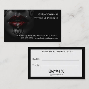 Visite Carte de rappel de rendez-vous de salon de tatouag
