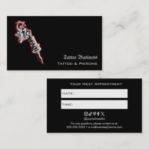 Visite Carte de rappel de rendez-vous de salon de tatouag